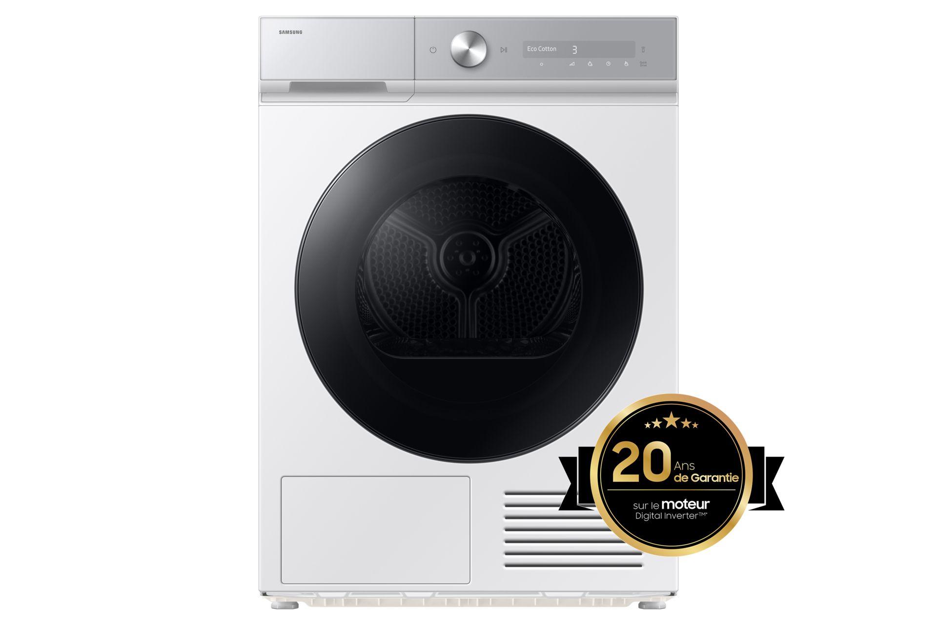 Máquina de Secar Roupa Independente SAMSUNG DV90DB8845GHU3 (9 kg - Bomba de calor - Altura 85 cm - Branco)