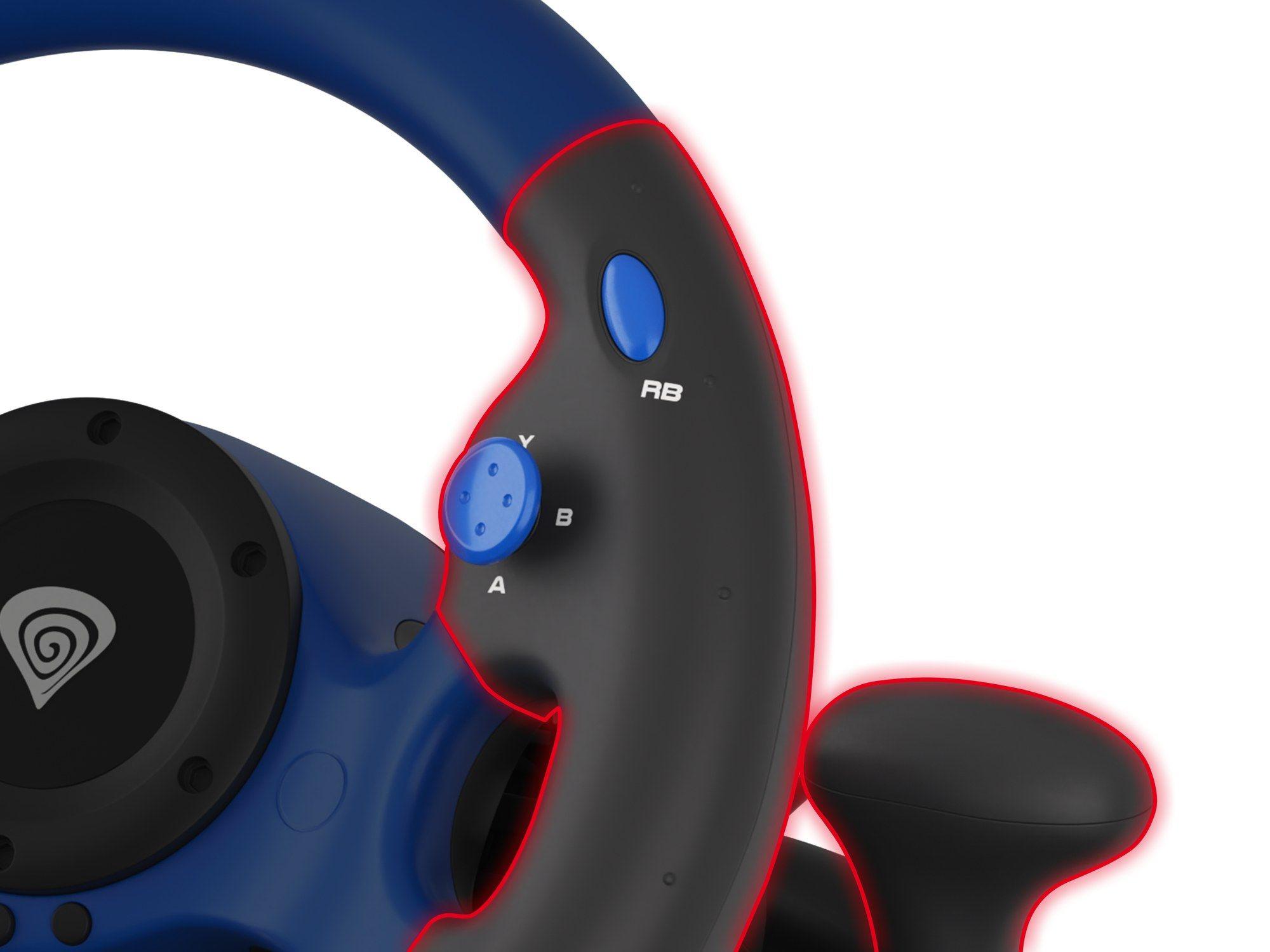 Volante e Pedais Gaming GENESIS Seaborg 350 (Com fios - Preto e Azul), miniatura 8