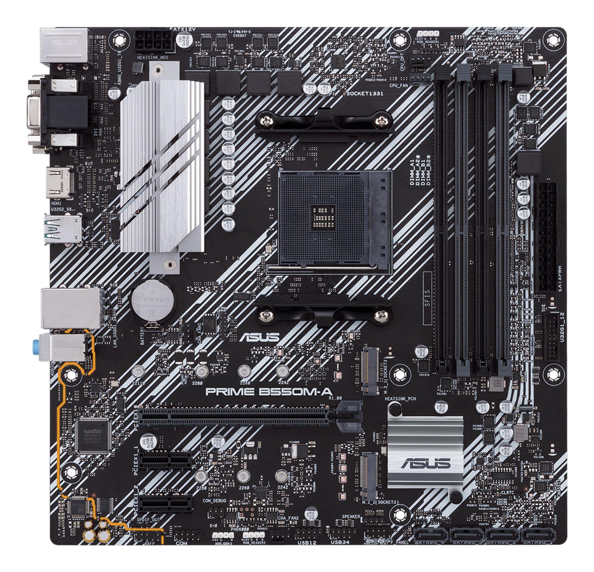 Motherboard ASUS PRIME B550M-A (AM4 - AMD Ryzen 3000 Series - micro-ATX - Preto) — miniatura 3