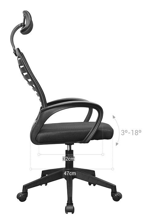 Cadeira de Escritório Ergonómica MARS GAMING MGC-ERGOB (100 kg - 120 cm - Algodão, Poliéster - Preto) — miniatura 6