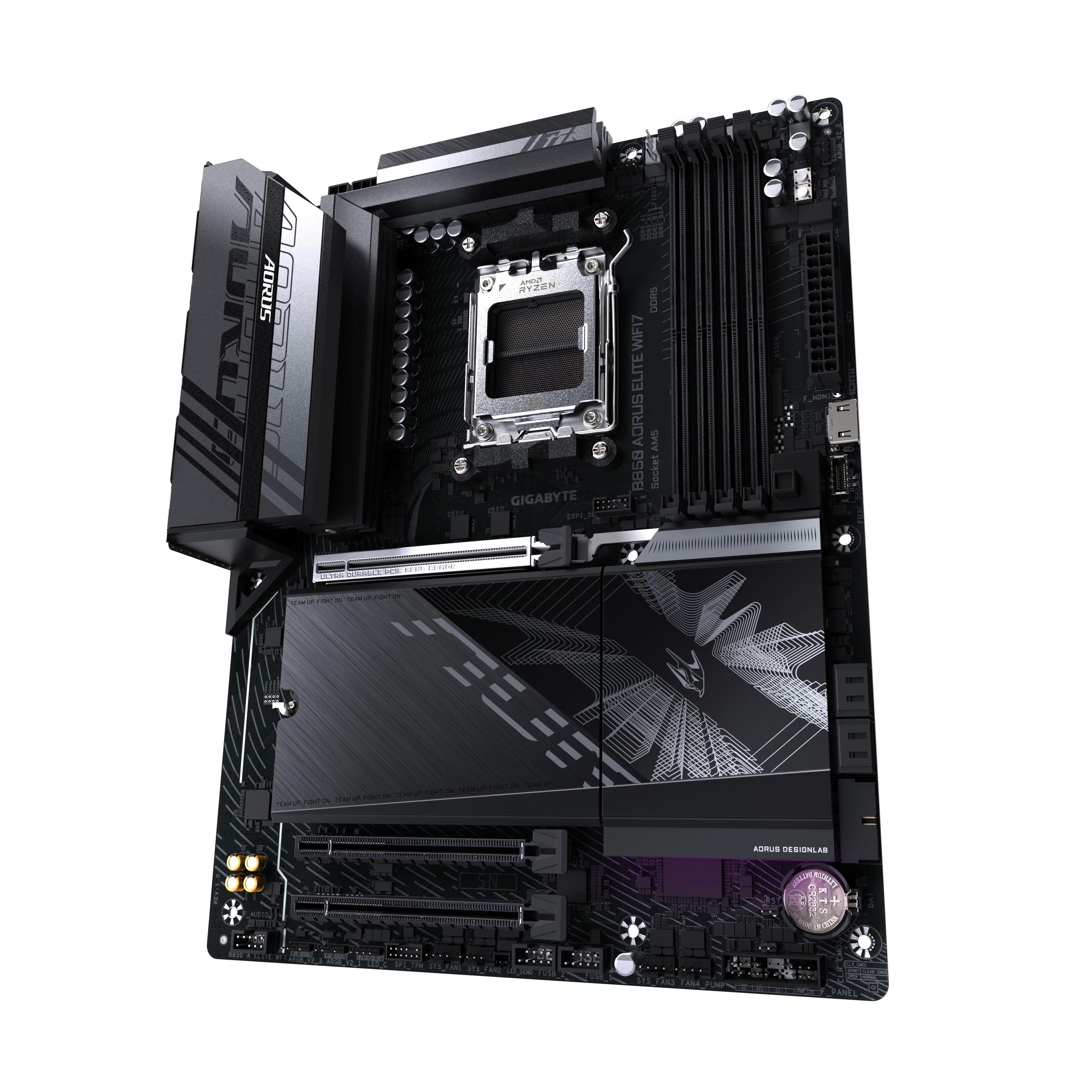Motherboard GIGABYTE B850 AORUS ELITE WIFI7 (AM5 - ATX - Duplo canal - Preto e Castanho) — miniatura 4