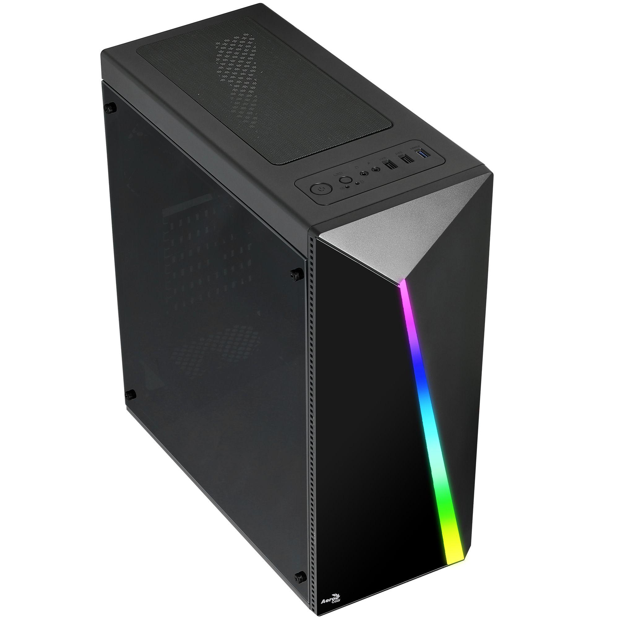 Caixa de Computador AEROCOOL Shard (ATX, Micro ATX, Mini-ITX - Midi Tower - RGB multicolorida - Preto) — miniatura 4