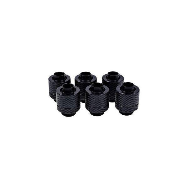 Conjunto de Conectores de Compressão ALPHACOOL Eiszapfen 17228 (G1/4 - 13/10 mm - Pack de 6 - Preto)