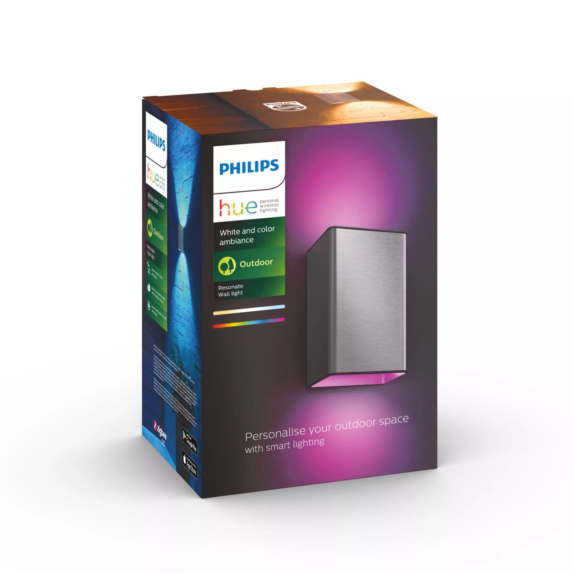 Candeeiro de Parede Exterior PHILIPS Hue Resonate (Aço inoxidável - Aço inoxidável) — miniatura 5