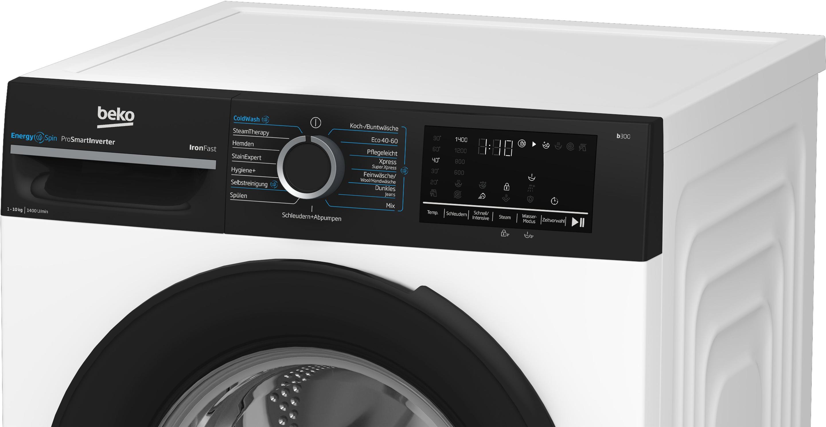 Máquina de Lavar Roupa Independente BEKO BM3WFU41041W (1400 RPM - B - 51 l - Branco/Preto), miniatura 8