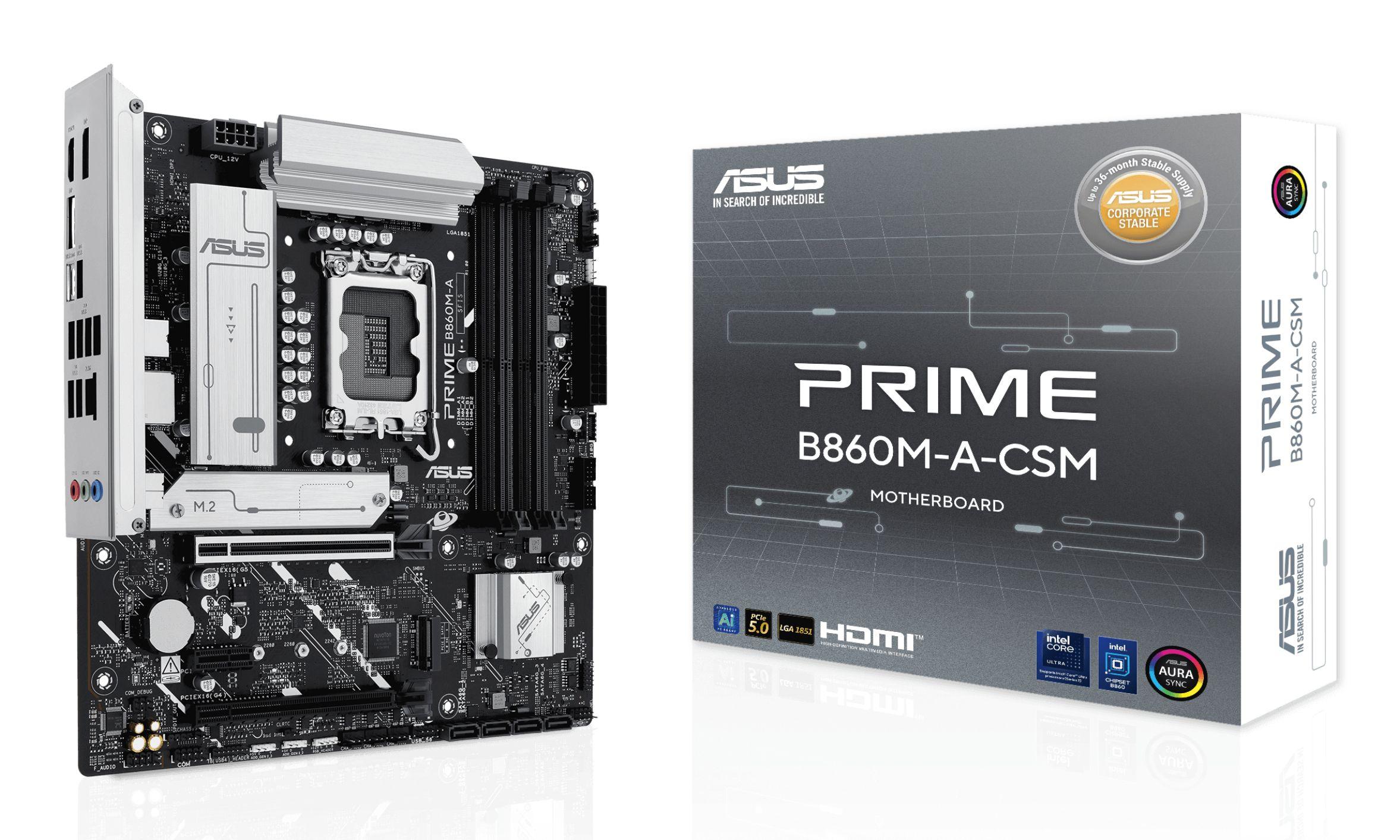 Motherboard ASUS PRIME B860M-A-CSM (LGA 1851 (Socket V1) - Intel Core Ultra - micro ATX - Multicor)