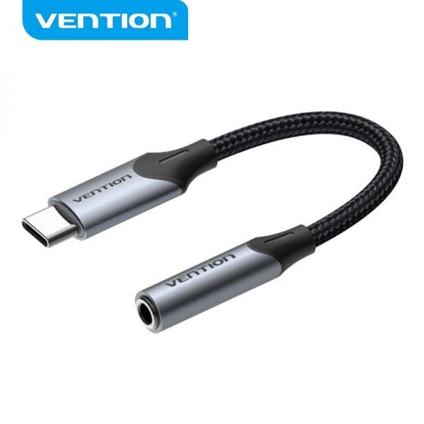 Adaptador USB-C para Jack 3,5 mm VENTION BGJHA (0,1 m - USB Tipo-C macho - Tomada Jack de 3,5 mm fêmea - Preto e Cinzento), miniatura 2