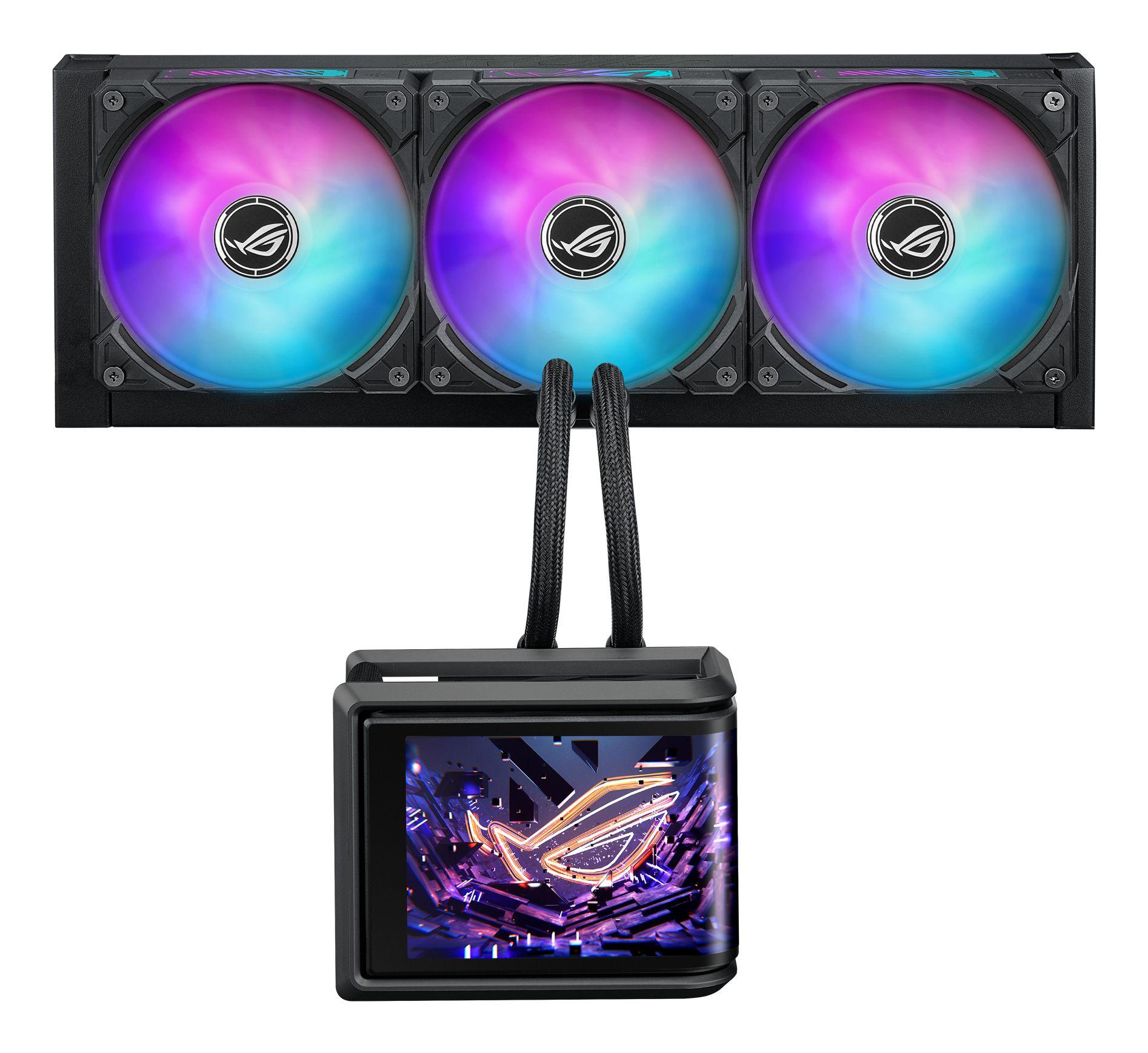 Sistema de Refrigeração Líquida AIO ASUS ROG Ryuo IV SLC 360 ARGB (120 mm - 3 ventoinhas - 2650 RPM - Preto)