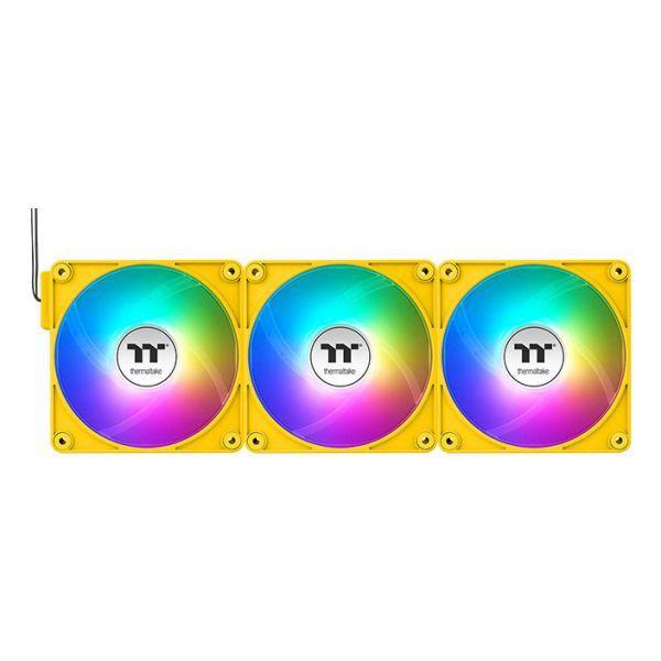 Conjunto de Ventoinhas para Caixa de PC THERMALTAKE CT120 EX Reverse ARGB Sync Bumblebee (Multicor - Amarelo) — miniatura 3