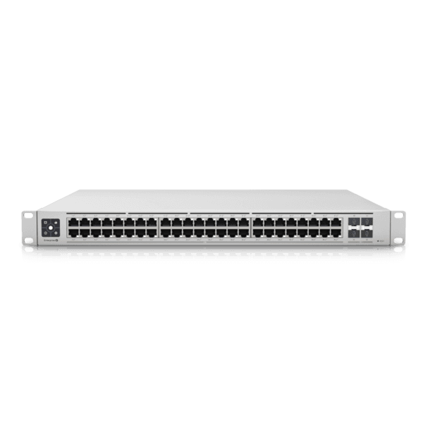 Switch UBIQUITI USW-Enterprise-48-PoE (4x 10GbE - 4 MB - 802.3at PoE+ - Prateado)