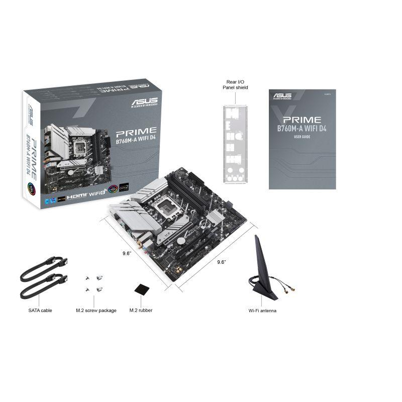Motherboard ASUS PRIME B760M-A WIFI D4 (LGA 1700 - Micro ATX - Duplo canal), miniatura 6