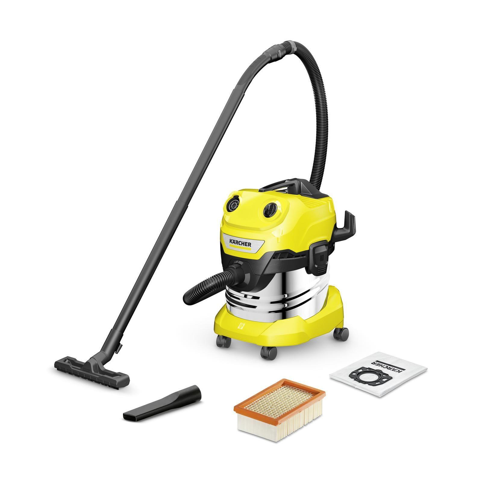 Aspirador de Sólidos e Líquidos KÄRCHER WD 4 S V-20/5/22 (Altura 52,4 cm - 20 L - Sem saco)