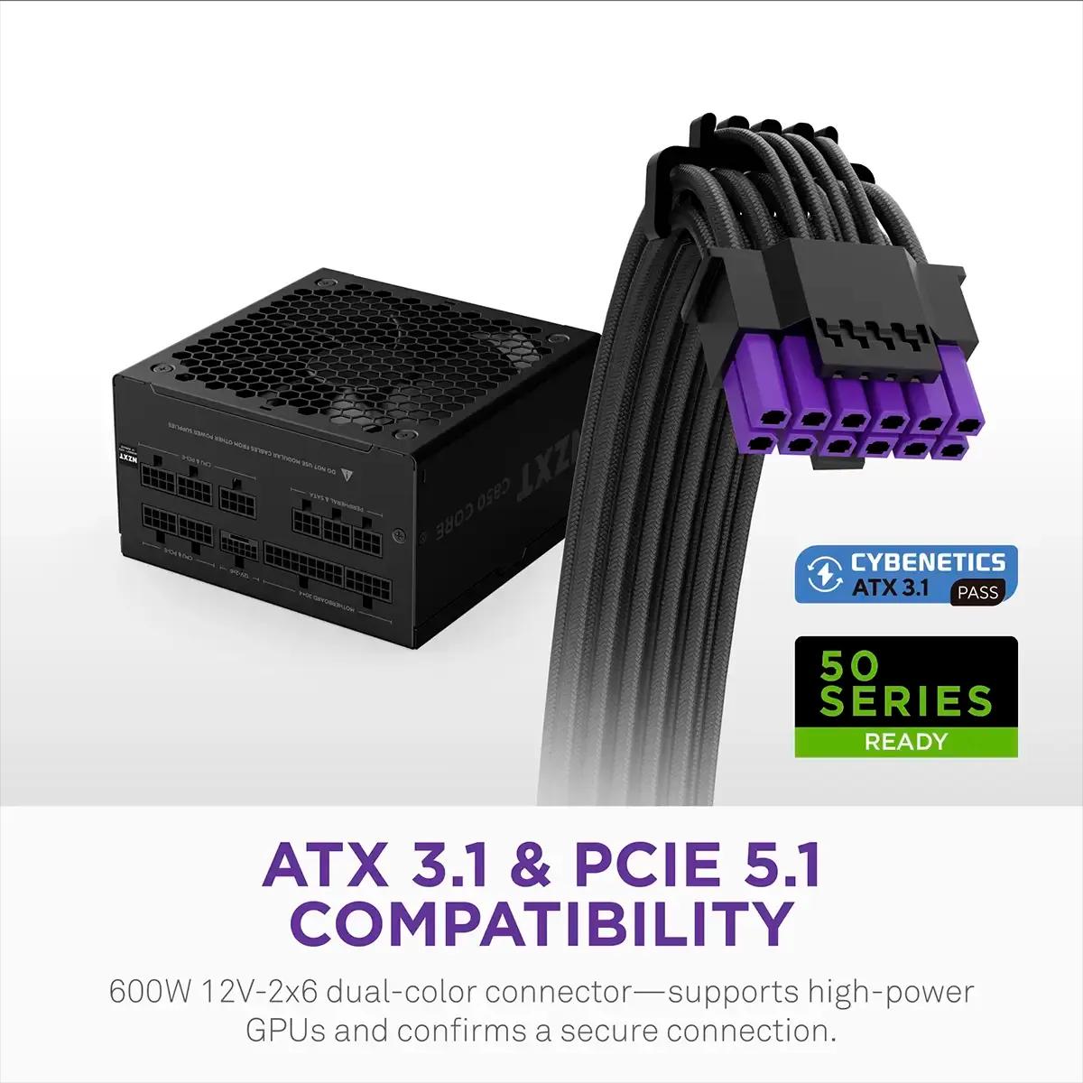 Fonte de Alimentação NZXT C850 Gold Core (ATX - 850 W - 80 PLUS Gold - Preto), miniatura 3