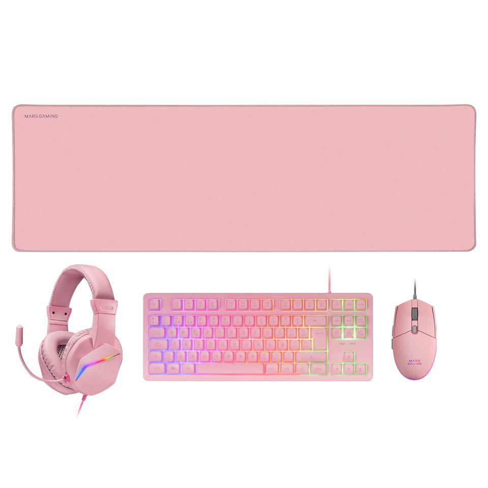 Pack Gaming MARS GAMING MCP-RGB3PES (Ambidestro - Rosa)