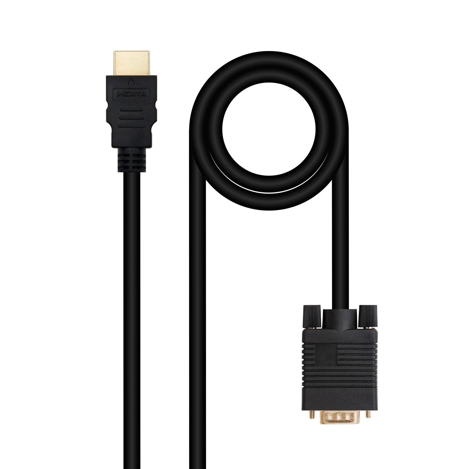 Cabo Conversor HDMI para VGA NANOCABLE 10.15.4348 (1,8 m - 60 Hz - HDMI Tipo A - Preto)