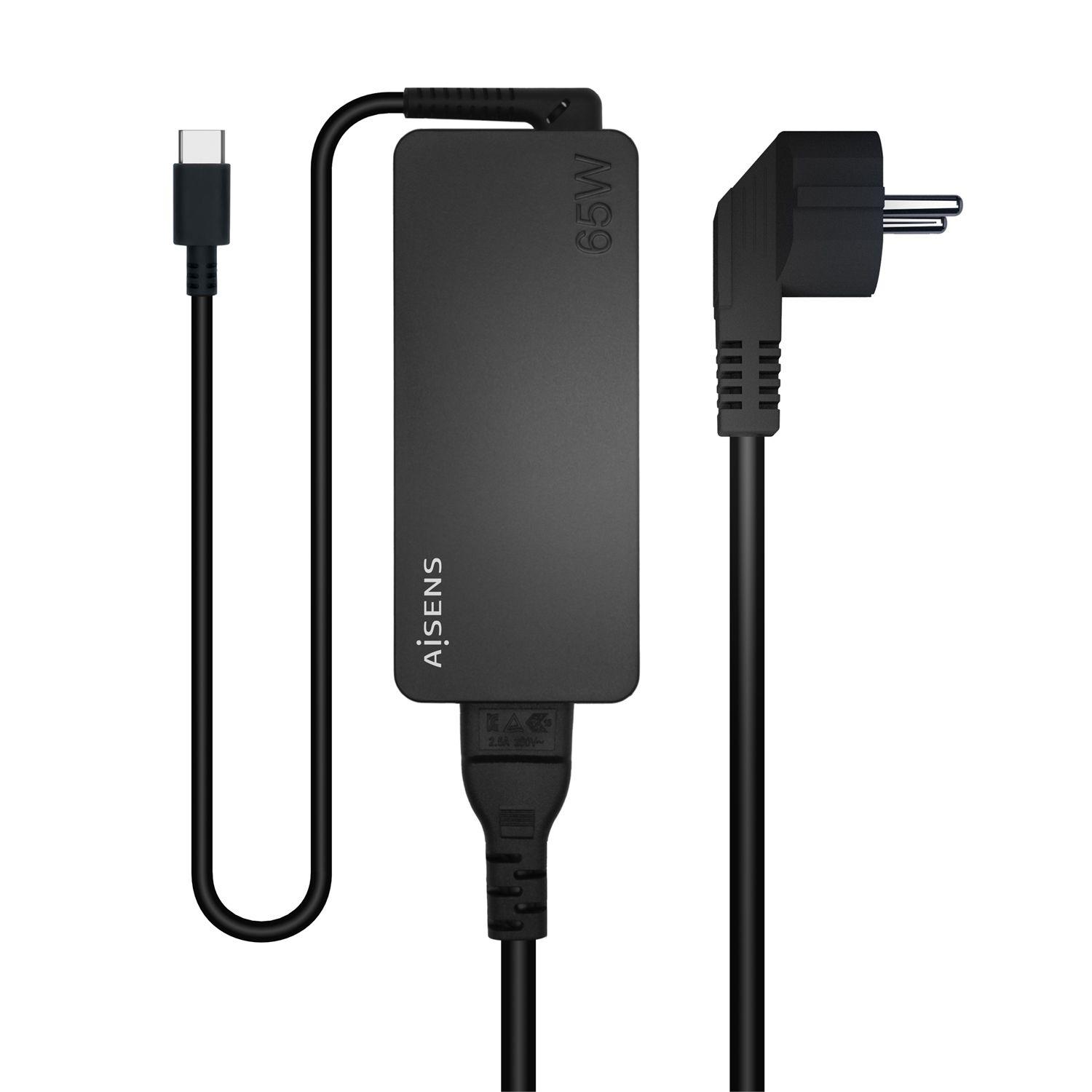 Carregador USB-C AISENS ASCH-1PD65D-BK (65 W - 1.5 A - 3,25 A - Preto)
