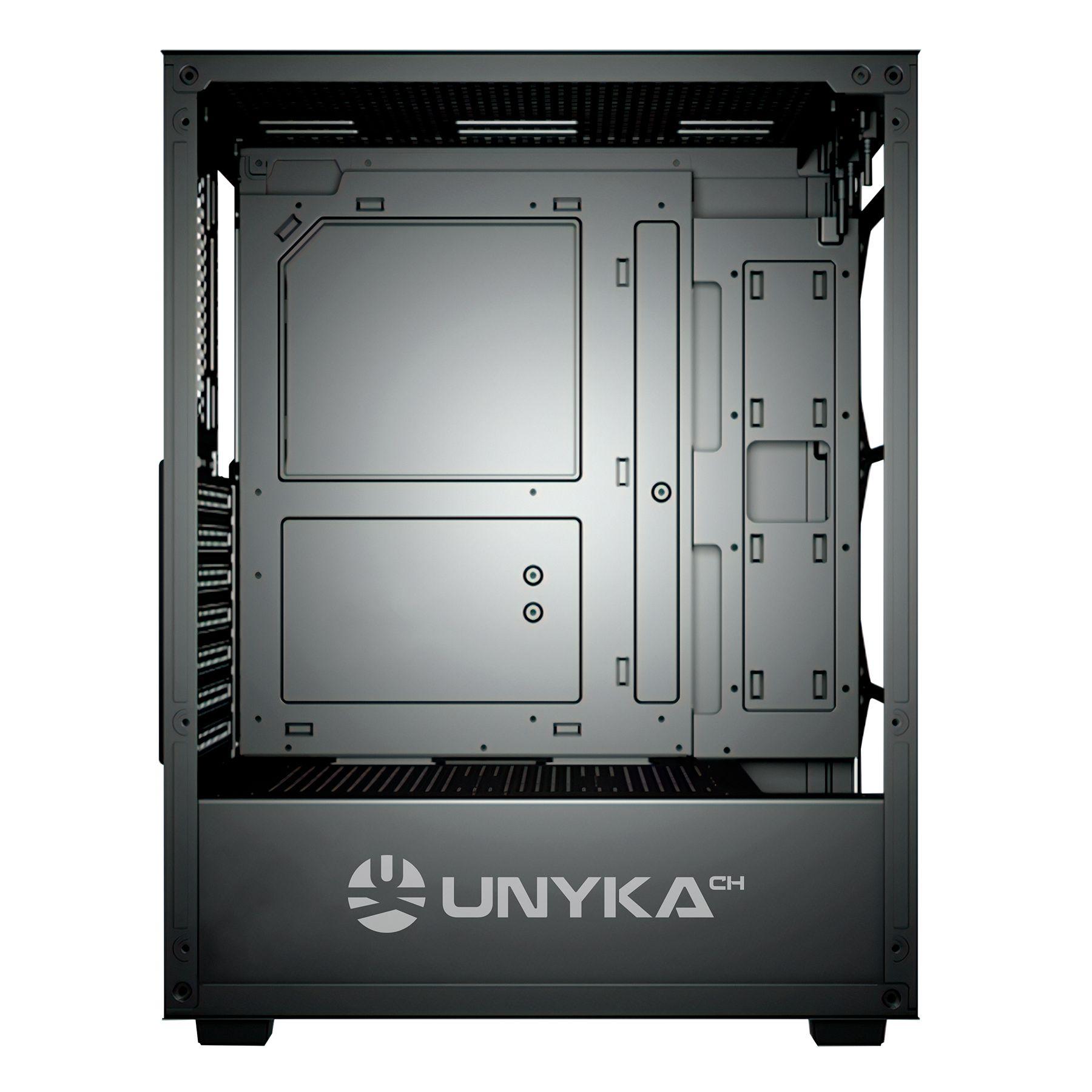 Caixa Gaming UNYKACH MIR 100 ARGB (ATX, Micro ATX, Mini-ITX - PC - ABS, Rede, Metal, SPCC - Preto/Transparente) — miniatura 3