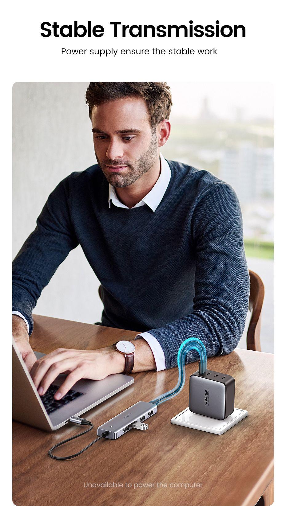 Hub USB-C UGREEN 70336 (0,15 m - Prateado) — miniatura 9