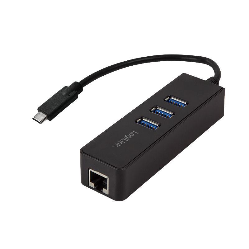 Hub USB-C LOGILINK UA0283 (Gigabit Ethernet - USB - 1000 Mbit/s - Preto)