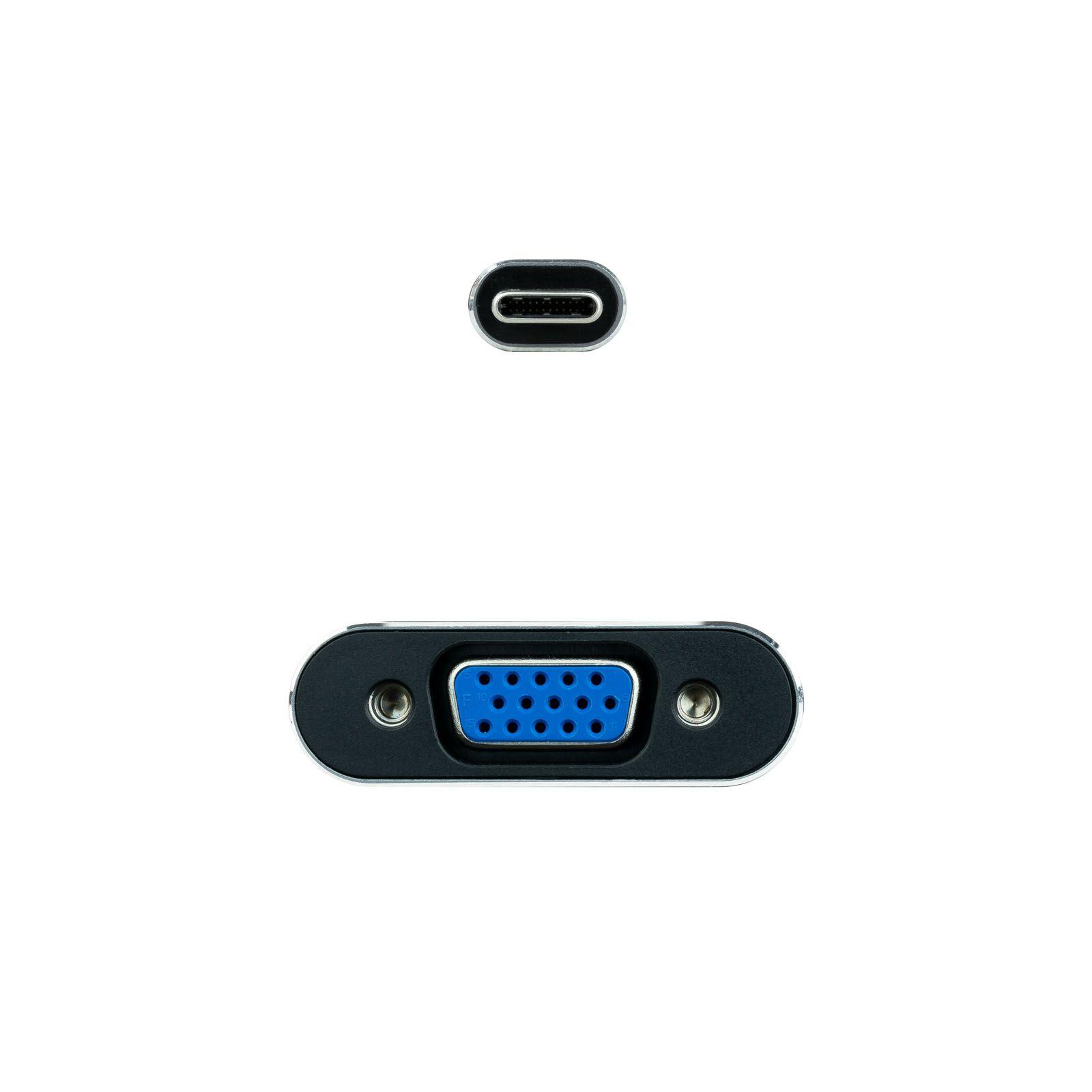 Conversor USB-C para VGA NANOCABLE 10.16.4101-G (10 cm - USB Type-C macho - VGA fêmea - Cinzento), miniatura 3