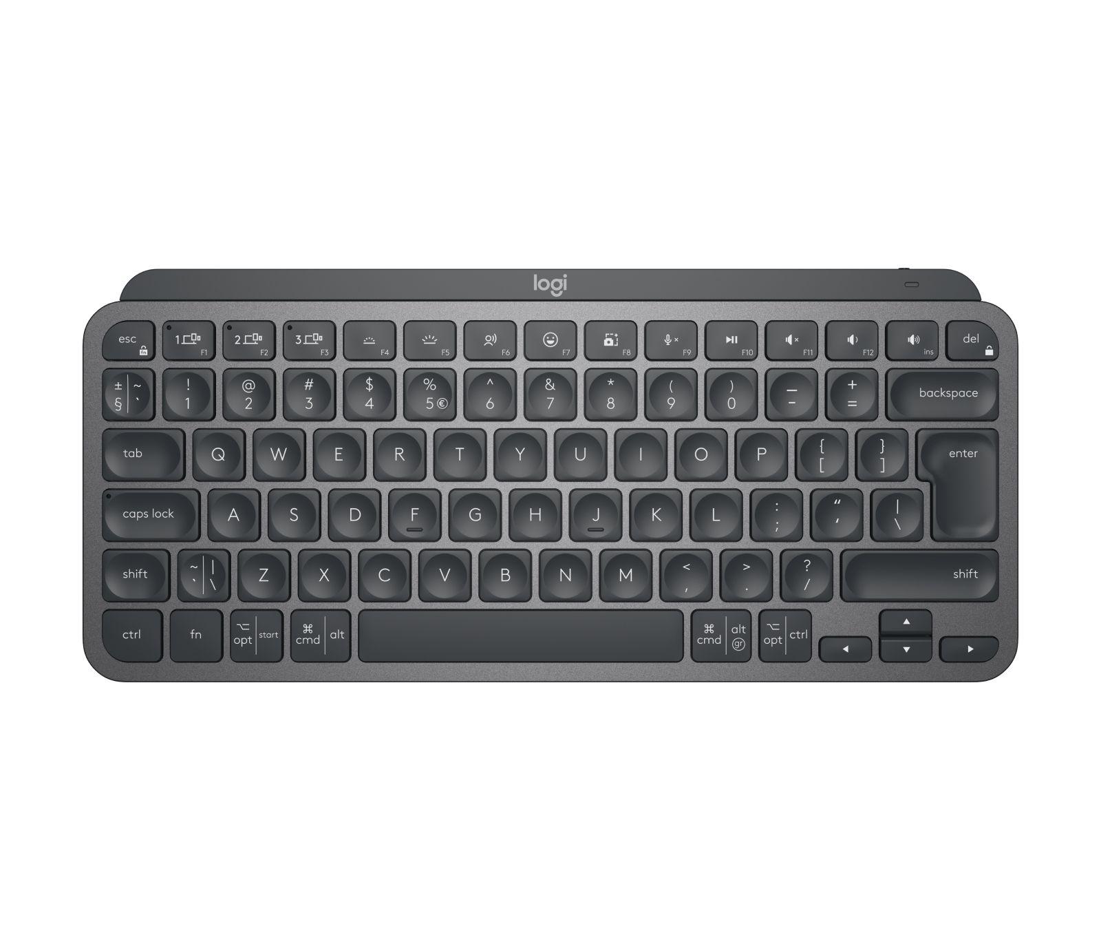 Teclado LOGITECH MX Keys Mini for Business (Estados Unidos - Teclas tesoura - RF Wireless + Bluetooth - Grafite)