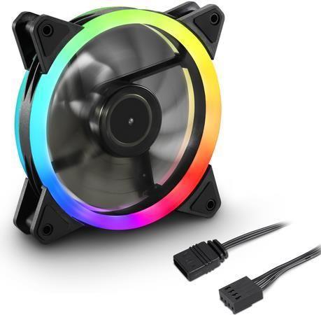 Ventoinha de Caixa SHARKOON SHARK Blades PWM RGB (20 LEDs RGB endereçáveis - 1,8 W - Preto)