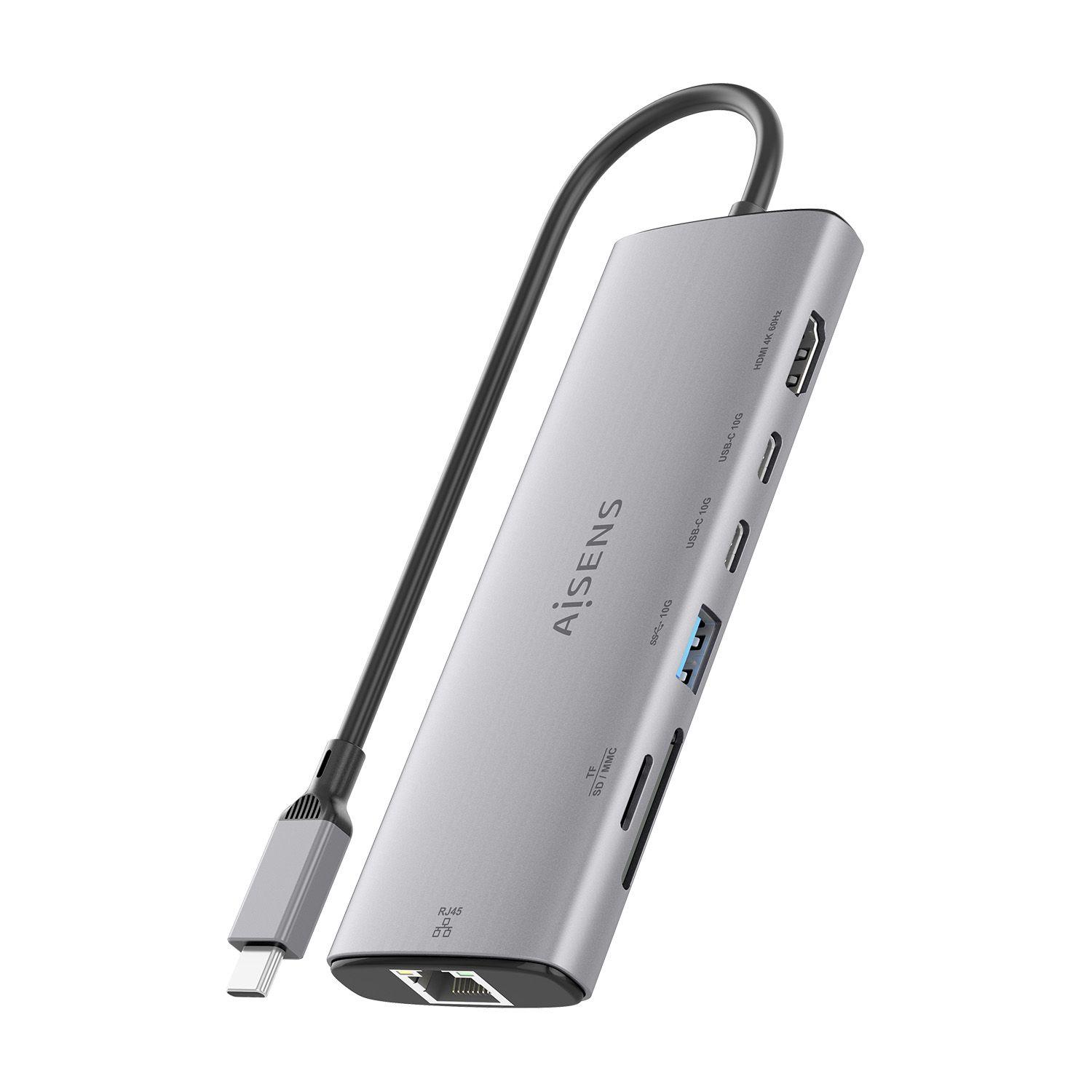 Hub USB-C AISENS ASUC-7P032-GR (0,2 m - Windows 10, Windows 11 - Cinzento), miniatura 3