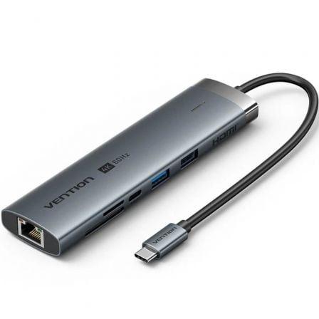 Hub USB-C VENTION TGVHB (0,15 m - Cinzento)