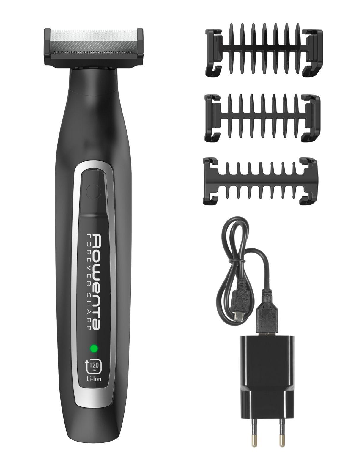 Aparador de Barba ROWENTA Forever Sharp TN6000F4 (Aço inoxidável - Preto/Prateado)