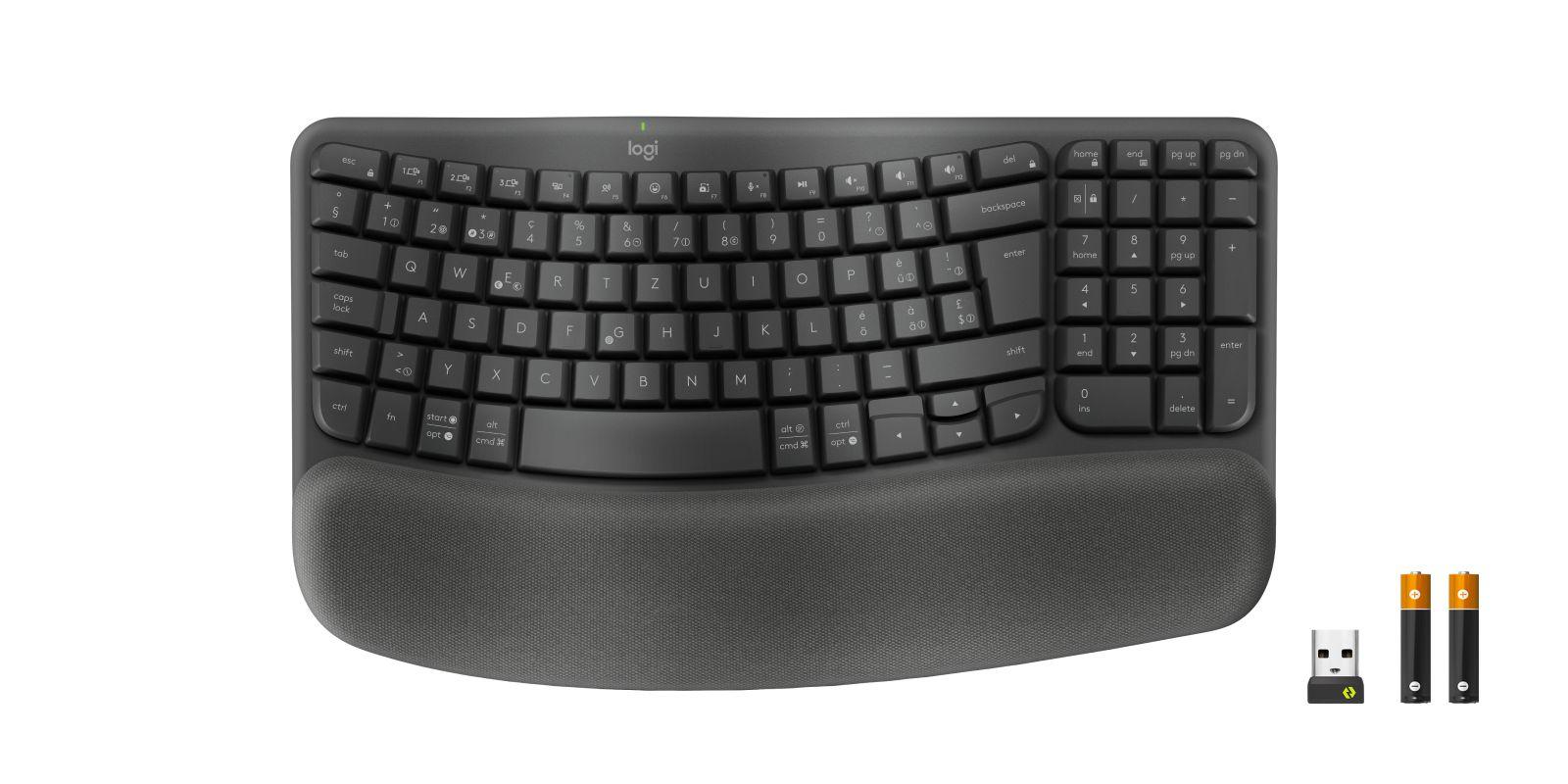 Teclado LOGITECH Wave Keys for Business (Suíço - Interruptor de membrana - Tamanho completo - Grafite) — miniatura 2