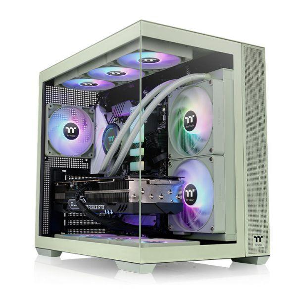 Caixa PC THERMALTAKE View 380 TG ARGB (ATX, micro ATX, Mini-ITX - Mid Tower - SPCC, vidro temperado - Verde Matcha) — miniatura 2