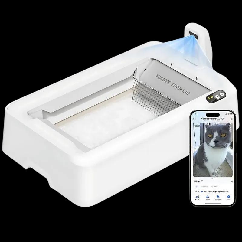 Caixa de Areia PETKIT Purobot Crystal Duo (Limpeza Automática - Areia de Cristais)