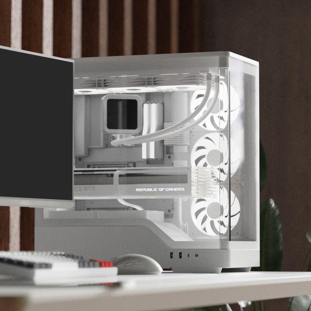 Caixa ATX AEROCOOL P500A-WT-v1 (ATX, Micro ATX, Mini-ITX - Midi Tower - SPCC, vidro temperado - Branco) — miniatura 6