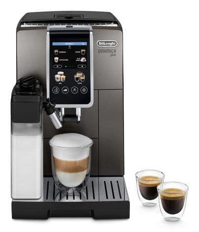 Máquina de Café Automática DELONGHI Dinamica Plus ECAM 380.95.TB (Grãos de café e café moído - 1450 W - 15 bar - Preto/Titânio)