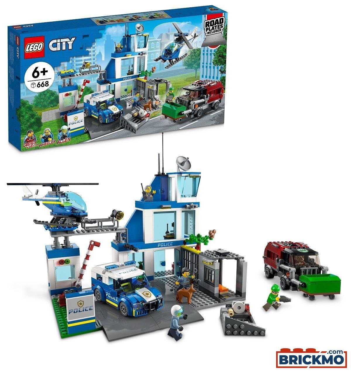 Conjunto de Construção LEGO City 60316 Esquadra da Polícia (668 Peças)
