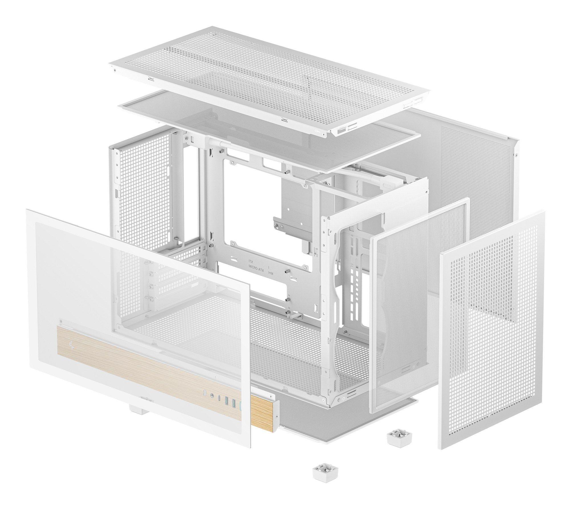 Caixa Semi-Torre Micro-ATX DEEPCOOL CH260 WOOD WH (Mini-ITX, Micro ATX - PC - 17,4 cm - Branco e Madeira) — miniatura 10