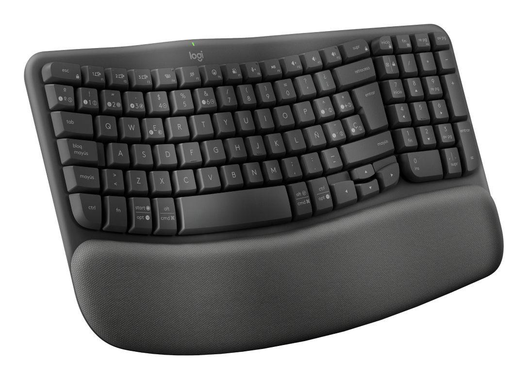 Teclado LOGITECH Ergo Series Wave Keys for Business (Espanhol - Interruptor de membrana - Tamanho completo - Grafite) — miniatura 4