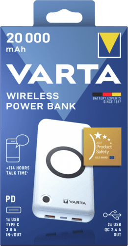 Bateria Externa VARTA 57909101111 (20000 mAh - USB Type-C - Branco) — miniatura 3