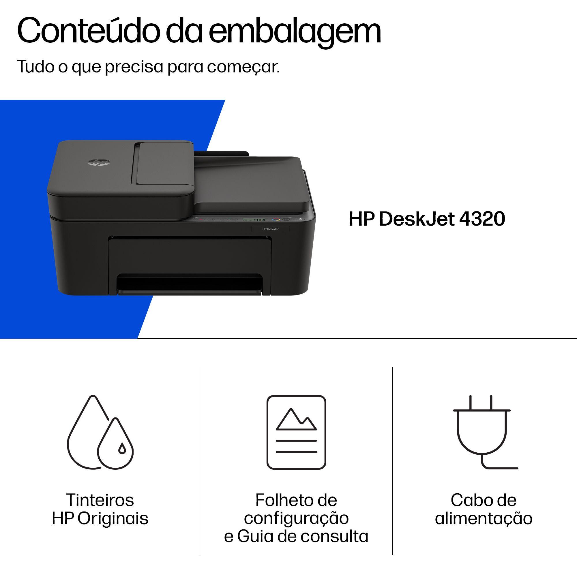 Impressora Multifunções HP DeskJet 4320 (A4 - Impressão a cores - 60 folhas - Cinzento), miniatura 5