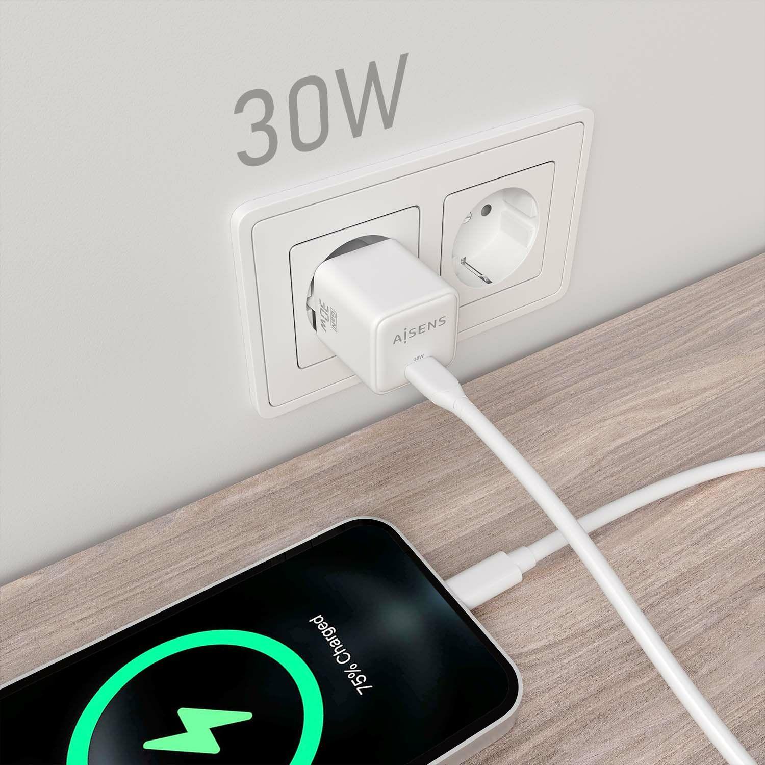Carregador USB-C AISENS ASCH-30W1P035-W (33 W - 30 W - Branco), miniatura 4