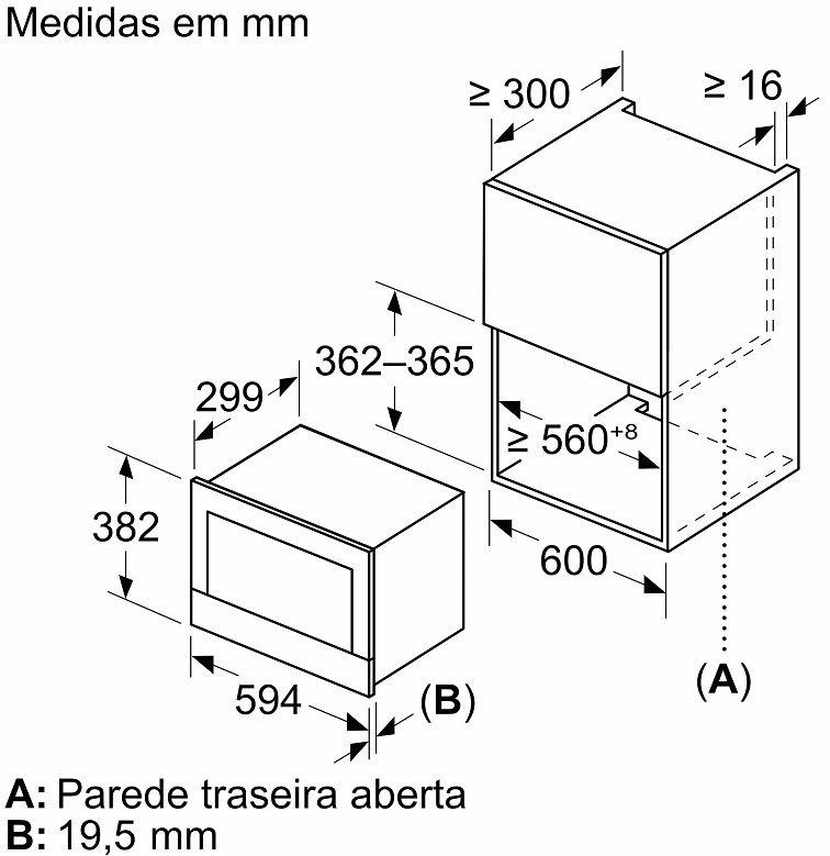 Micro-ondas Encastre BOSCH BFR7221B1 (900 W - 21 L - Toque - Preto) — miniatura 3
