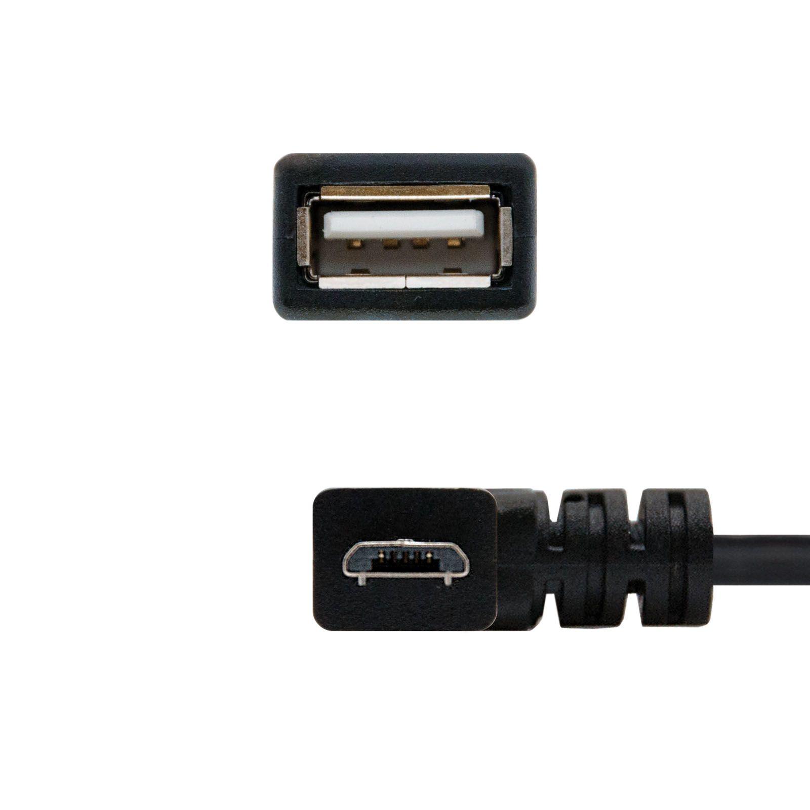 Cabo USB OTG NANOCABLE 10.01.3600 (0,15 m - USB A - Micro-USB B - Preto) — miniatura 2