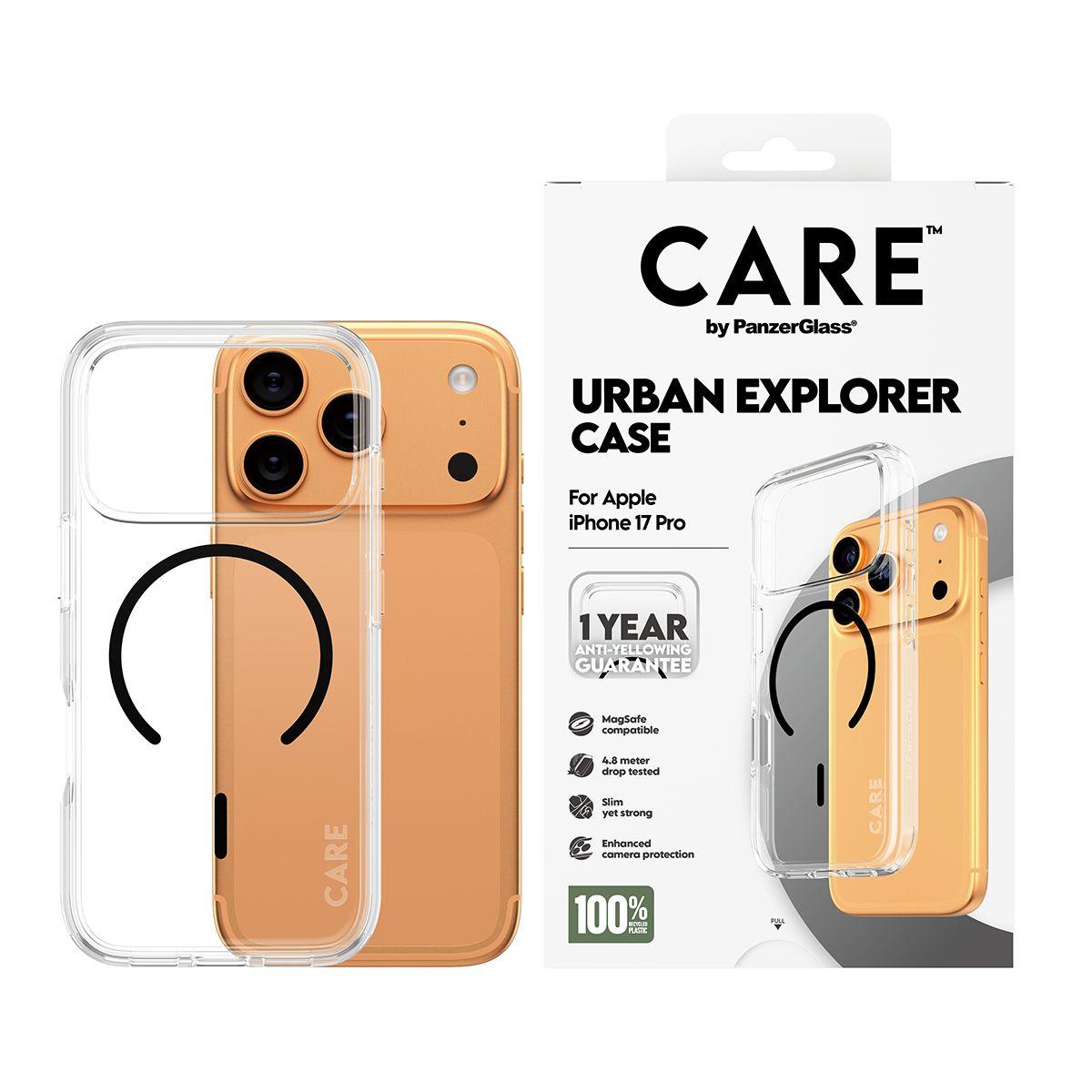 Capa PANZERGLASS CARE Flagship Clear Urban Explorer MagSafe para iPhone 17 Pro (Apple - Preto/Transparente), miniatura 2