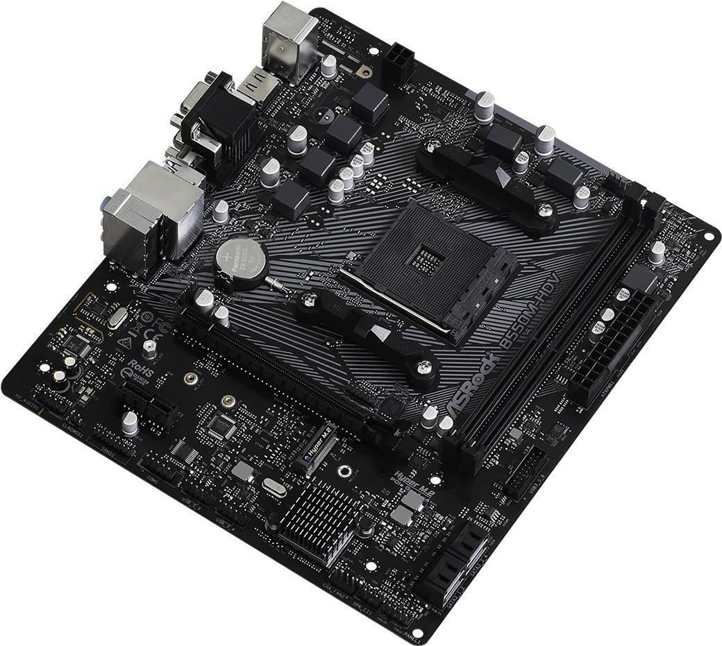 Motherboard ASROCK B550M-HDV (AM4 - AMD Ryzen 3000 Series - micro-ATX - Preto)
