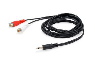 Cabo de Áudio EQUIP 147093 (Jack 3,5 mm Macho para 2x RCA Fêmea - 2,5 m - Preto)