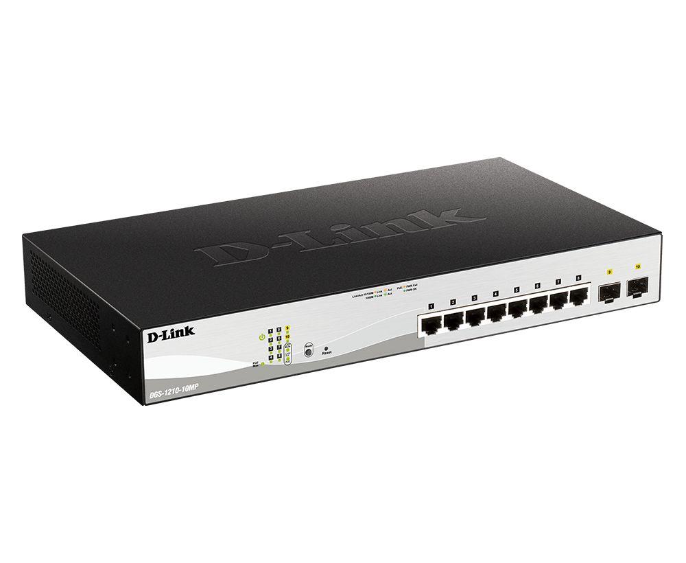 Switch Smart Gerido D-LINK DGS-1210-10MP/E (Gigabit Ethernet - 10/100/1000 Mbit/s - 4,1 MB - Preto e Cinzento) — miniatura 2