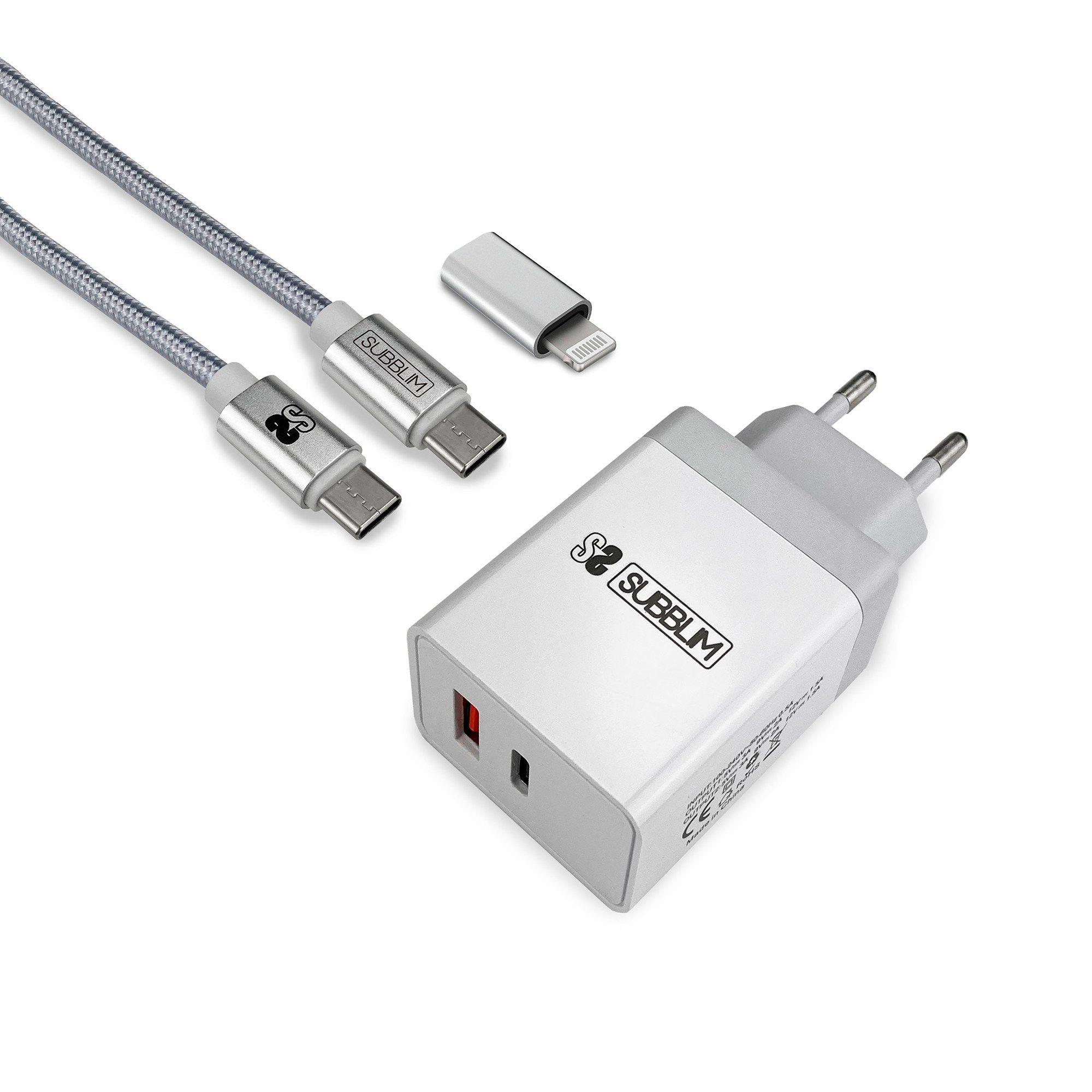 Carregador de Parede SUBBLIM SUBCHG-3WPD10 (25 W - Até 25 W - Branco)