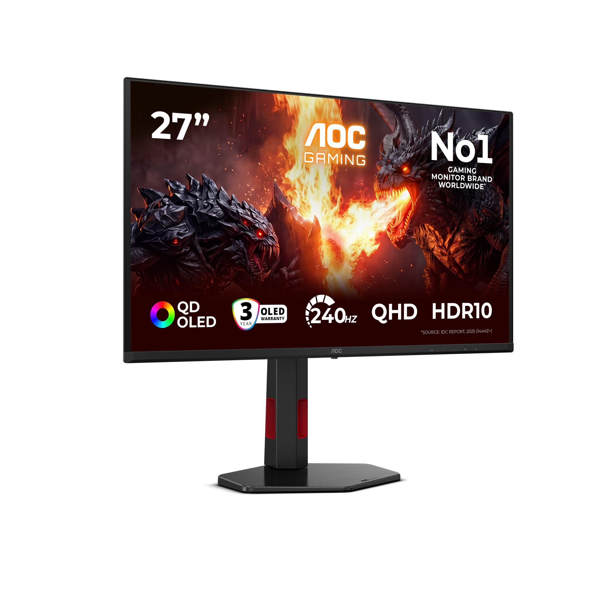 Monitor AOC Q27G4ZDR (26,5" - OLED - 240 Hz - Preto/Vermelho) — miniatura 2