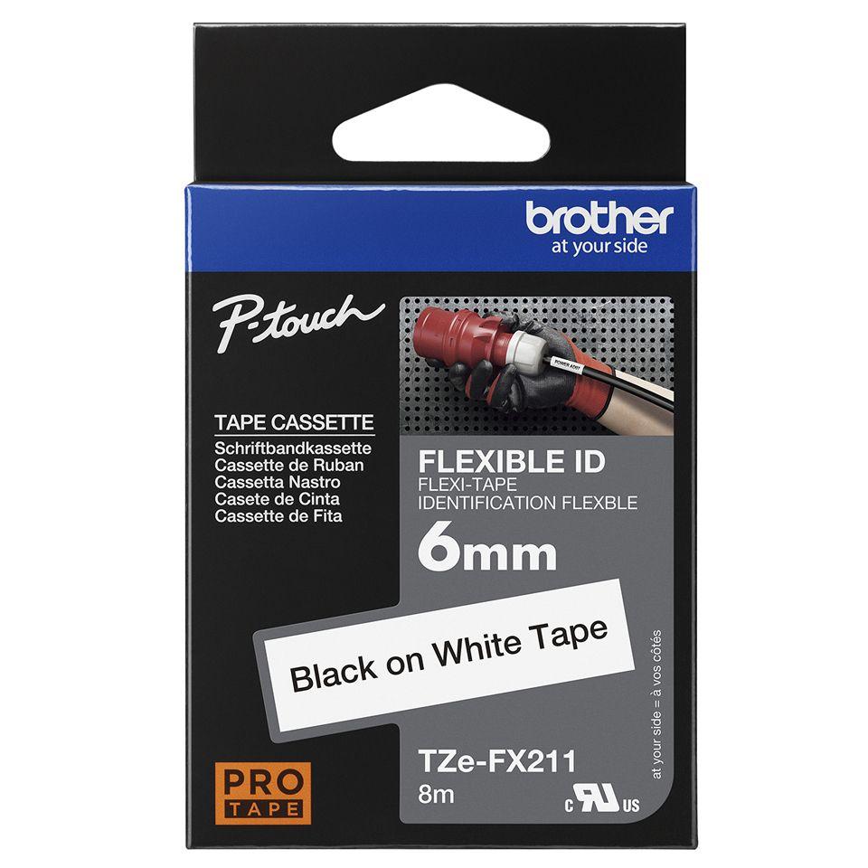 Fita de Impressão BROTHER TZe-FX211 (Preto sobre Branco), miniatura 4