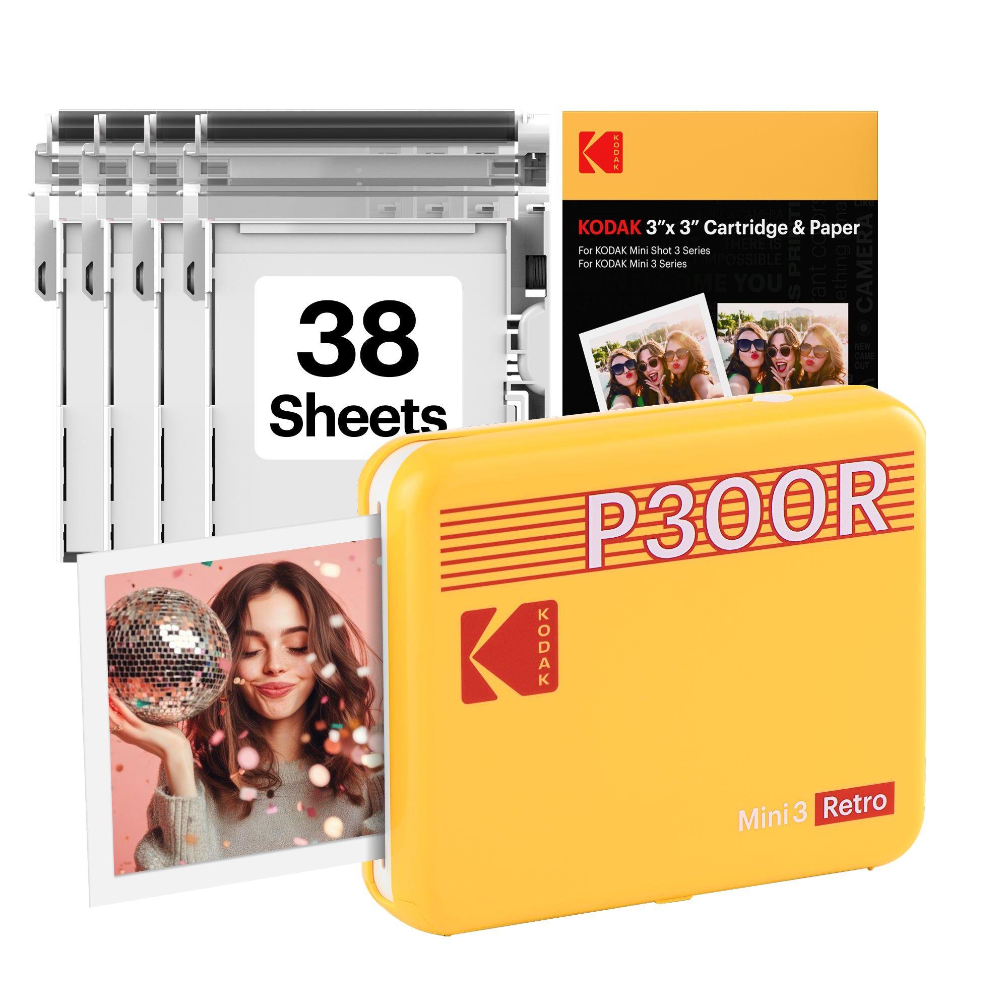Impressora Fotográfica Portátil KODAK Mini 3 Retro P300RWBW (3x3 polegadas - Branco)